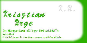 krisztian urge business card